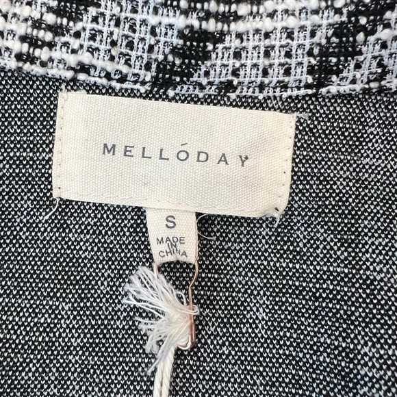 Melloday Womens Jacket Size Small, NWT, Houndstooth, Lightweight, Side Pockets - Picture 4 of 5